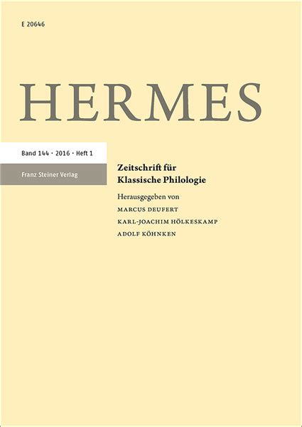 hermes zeitschrift für klassische philologie|Hermes (Scopus and UGC Care.